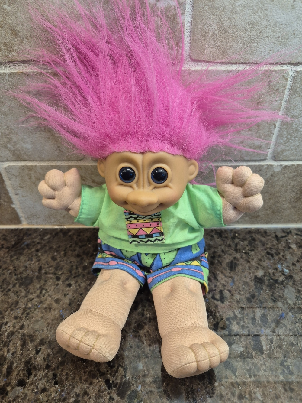 RUSS 12"‎ Troll Doll Plush Zack Pink Hair Original Vintage